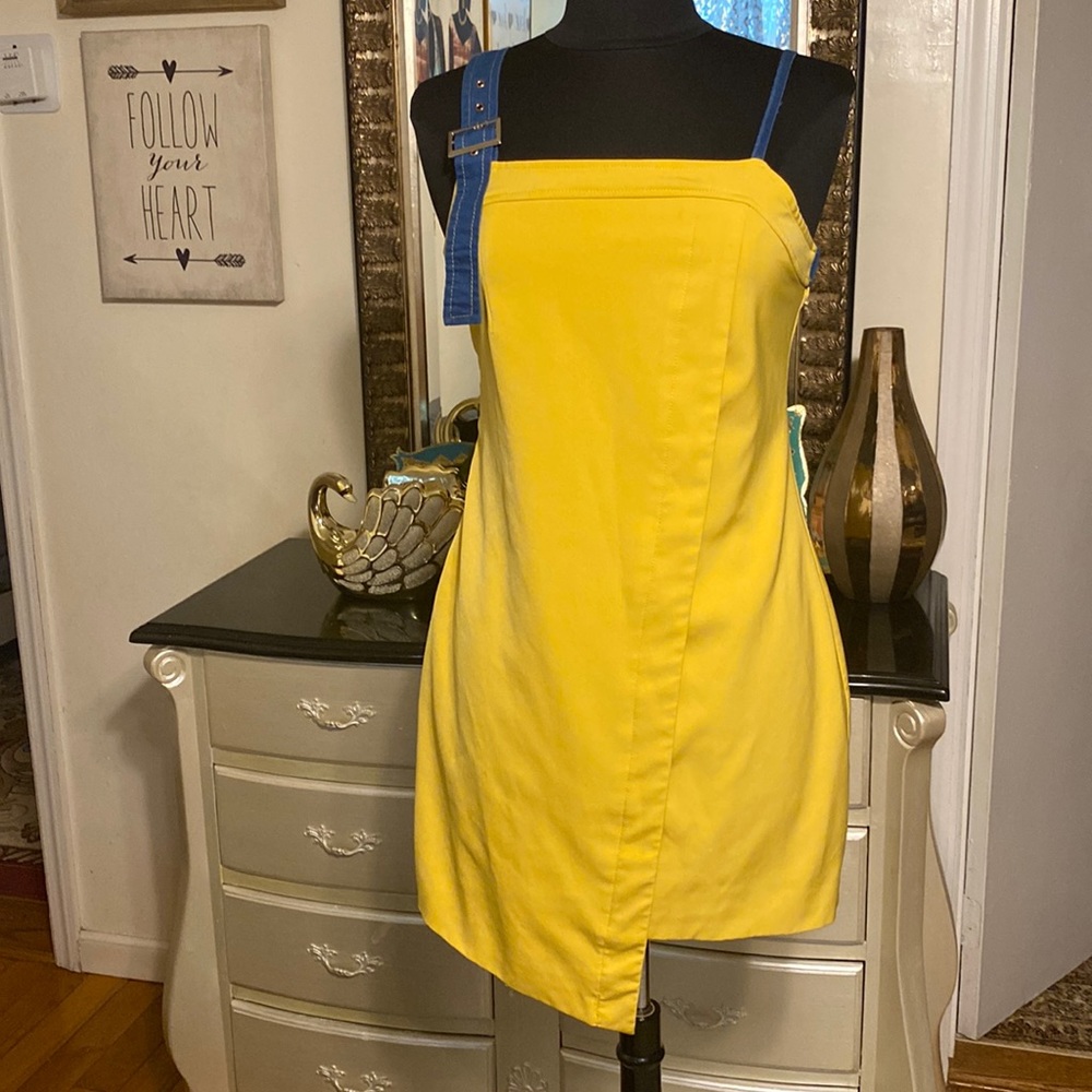 NWOT LYNA CLASSIC DRESS SIZE L COLOR MUSTARD YELLOW VERY PRETTY SEXY MIN…